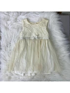 Nanette Baby Elegant Cream Lace Kids Dress Size 12-18M